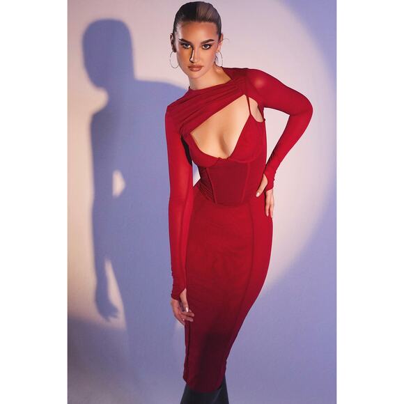 House of Cb Beatrice Corset Midi Dress Size L + & Plus Cup - Picture 1 of 6